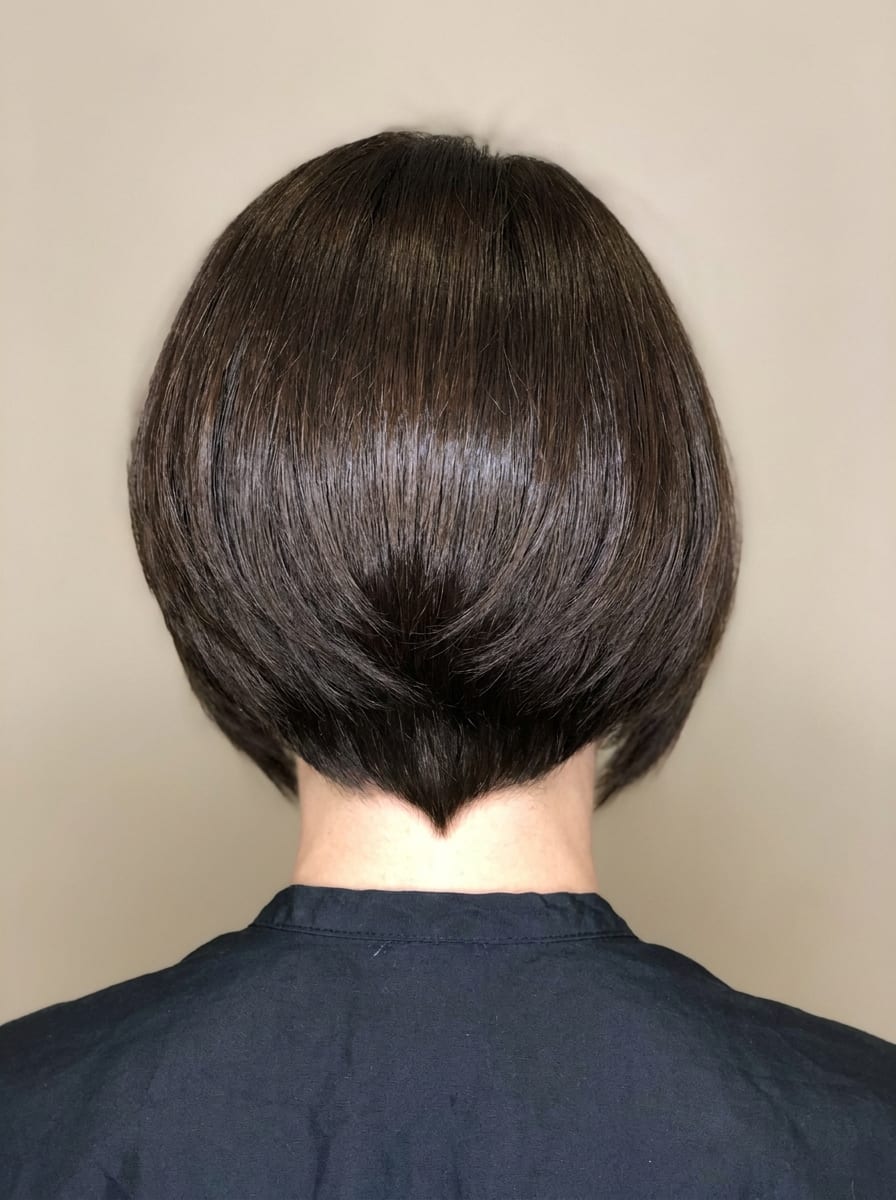 Inverted Bob mit deutlicher Staffelung - Bob Frisur von hinten